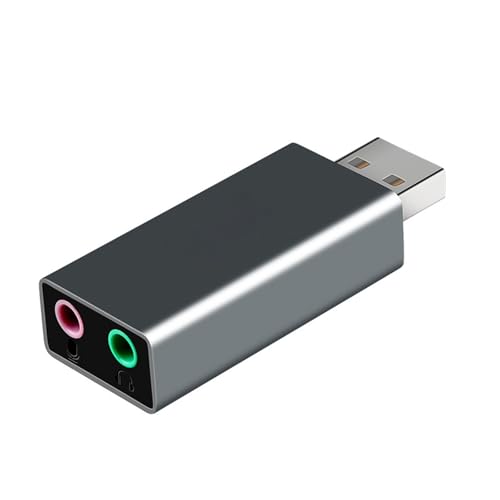 FUXIU USB-auf-Kopfhörer- und Mikrohpon-Adapter, externe Soundkarte, verbessert die Auditivität auf PC und Laptops von FUXIU