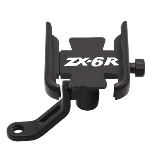 FXNIPXKQ Für Kawasaki ZX-6R ZX 6R ZX6R Motorradzubehör Universallenker Rückfahr Handyhalter GPS Ständer Halterung Motorradzubehör(Black,Mirror Holder) von FXNIPXKQ