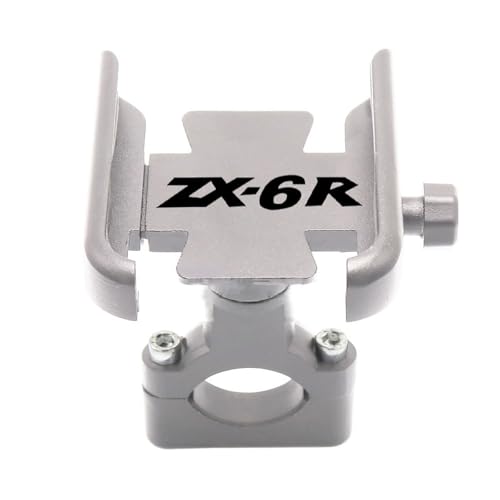 FXNIPXKQ für KAWASAKI ZX-6R ZX 6R ZX6R Motorrad Zubehör Lenker Rückspiegel Handy-Halter GPS-Ständer Halterung Motorrad Zubehör (Silber, Lenker) von FXNIPXKQ