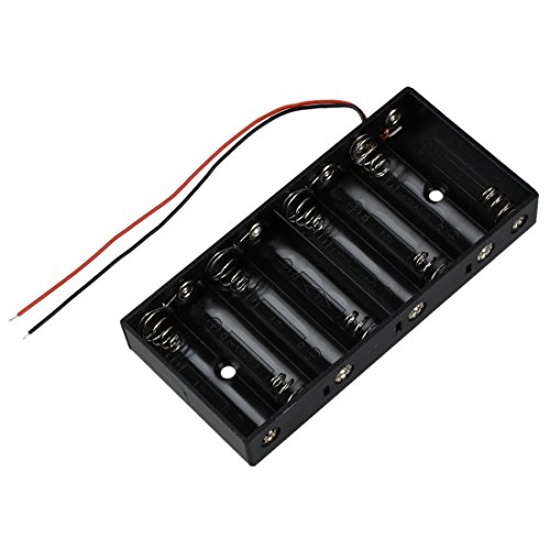 FYOBOT Neu Plastik 8 x 1.5V AA 2A-Zellen-Batterie Halter-Aufbewahrungsbehaelter-Standard 12V-Gehaeuse mit Anschlussleitung von FYOBOT