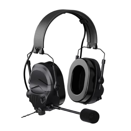 FYOBOT Taktisches Headset mit Mikrofon K/M-Stecker Faltbarer Anti-Lärm-Kopfhörer Jagd Gehörschutz NRR25dB von FYOBOT