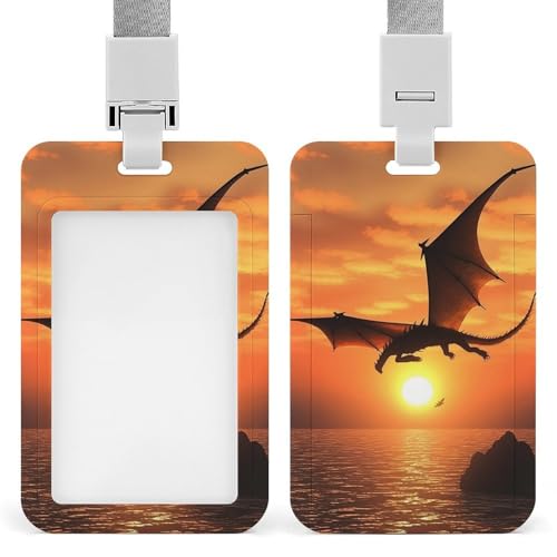 Ausweishalter für Arbeitskarten, Ausweishalter mit Umhängeband, Abzeichen, Spule, Kartenhalter, Schlüsselanhänger, Meer, Sonnenuntergang, fliegender Drache, Schutz für Büros, Mitarbeiter Ausweishalter für Arbeitskarten, Ausweishalter mit Umhängeband, Abzeichen, Spule, Kartenhalter, Schlüsselanhänger, Meer, Sonnenuntergang, fliegender Drache, Schutz für Büros, Mitarbeiter von FZQVSGW