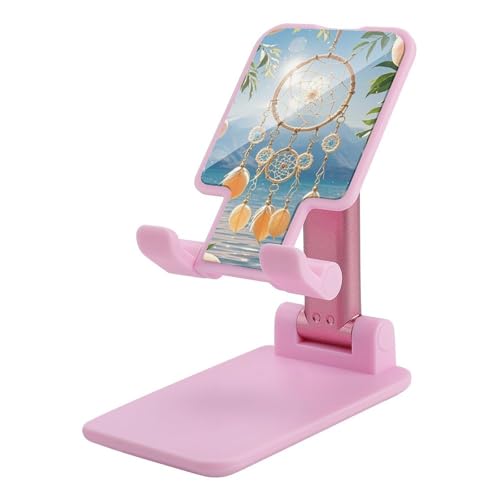 FZQVSGW Handy-Ständer für Schreibtisch, faltbar, verstellbare Drehung, Pfirsich-Traumfänger, Tablet-Ständer, tragbare Handyhalter mit 10,2 - 33 cm (4 - 13 Zoll) Handys und Tablets, Rosa von FZQVSGW