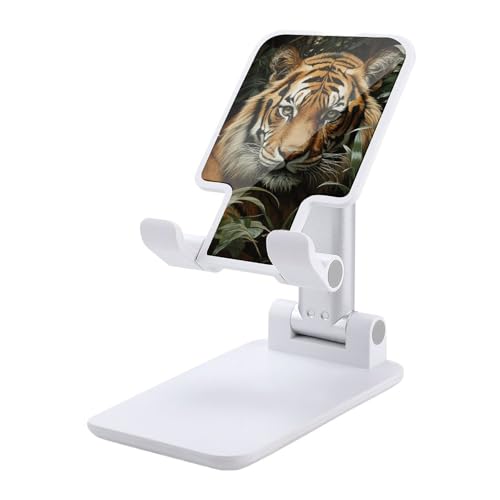 FZQVSGW Handy-Ständer für den Schreibtisch, faltbar, verstellbare Drehung, Dschungel-Tiger-Tablet-Ständer, tragbare Handyhalter mit 10,2-33 cm Handys und Tablets, Weiß FZQVSGW Handy-Ständer für den Schreibtisch, faltbar, verstellbare Drehung, Dschungel-Tiger-Tablet-Ständer, tragbare Handyhalter mit 10,2-33 cm Handys und Tablets, Weiß von FZQVSGW