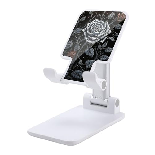 FZQVSGW Handy-Ständer für den Schreibtisch, faltbar, verstellbare Drehung, Rose, Gothic-Tablet-Ständer, tragbare Handyhalter mit 10,2-33 cm Handys und Tablets, Weiß FZQVSGW Handy-Ständer für den Schreibtisch, faltbar, verstellbare Drehung, Rose, Gothic-Tablet-Ständer, tragbare Handyhalter mit 10,2-33 cm Handys und Tablets, Weiß von FZQVSGW