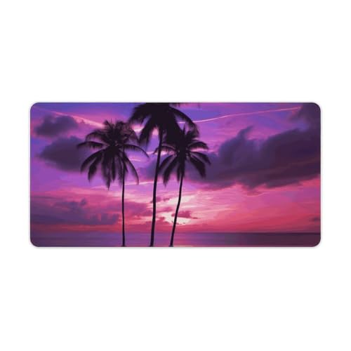 Großes erweitertes Computer-Mauspad für den Schreibtisch, Gummiunterseite, Palme, violetter Sonnenuntergang, Tastatur-Pad, rutschfeste Schreibtischunterlage, Laptop-Schreibtischunterlage für Gaming Großes erweitertes Computer-Mauspad für den Schreibtisch, Gummiunterseite, Palme, violetter Sonnenuntergang, Tastatur-Pad, rutschfeste Schreibtischunterlage, Laptop-Schreibtischunterlage für Gaming von FZQVSGW