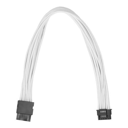 12+4 Pin Stecker auf Buchse GPU-Kabel Flexibler Nylondraht 13,4 Zoll Länge 600 W PCIe 5.0 12vhpwr GPU-Kabel für 3090ti 40-Serie (White) von Fabater