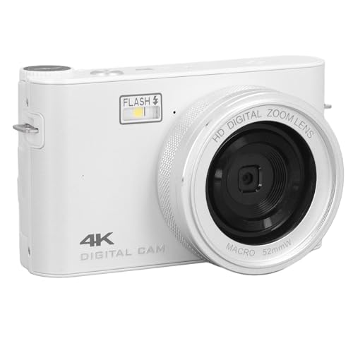 4K-Digitalkamera für Fotografie, 64MP Autofokus-Vlogging-Kamera für YouTube, Videokamera mit 18-fachem Digitalzoom, 3-Zoll-TFT-LCD-Touchscreen, LED-Blitz, Zeitgesteuerte Fotos von Fabater