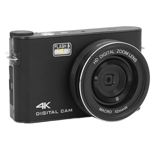 4K-Digitalkamera für Fotografie, 64MP Autofokus-Vlogging-Kamera für YouTube, Videokamera mit 18-fachem Digitalzoom, 3-Zoll-TFT-LCD-Touchscreen, LED-Blitz, Zeitgesteuerte Fotos von Fabater