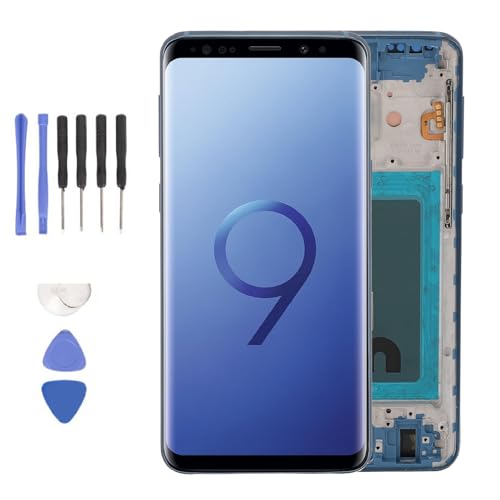 Fabater 5,8 Zoll Ersatzbildschirm für S9, LCD-Display für S9, Display für SM-G960F G965F G965U, Digitizer-Touchscreen-Baugruppe, Reparaturteil mit Rahmen (Blue) von Fabater