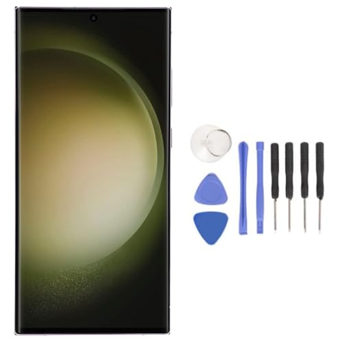 Fabater Bildschirmersatz für Galaxy S23 Ultra 5G, 6,8-Zoll-Display, Touchscreen-Digitizer-Baugruppe, Bildschirmreparaturset mit Rahmen Reparaturwerkzeugen für SM-S918U, SM-S918A, von Fabater