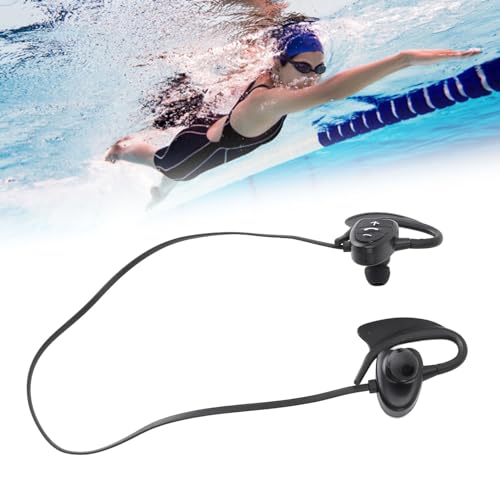 IPX8 wasserdichte Kopfhörer Zum Schwimmen, In-Ear-Schwimmkopfhörer mit 5.0, Kabelloser Unterwasser-MP3-Player, Zum Schwimmen, Sport, Laufen (Black) von Fabater