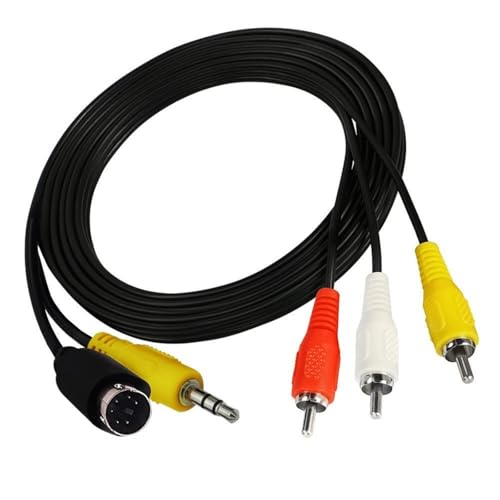 Fabeas 1 8 M S Video 4-polig Mit 3 5 Mm Stereo Stecker Auf 3 Stecker Ersatz Für Composite Videokabel Zum Anschluss Von PC HDTV von Fabeas