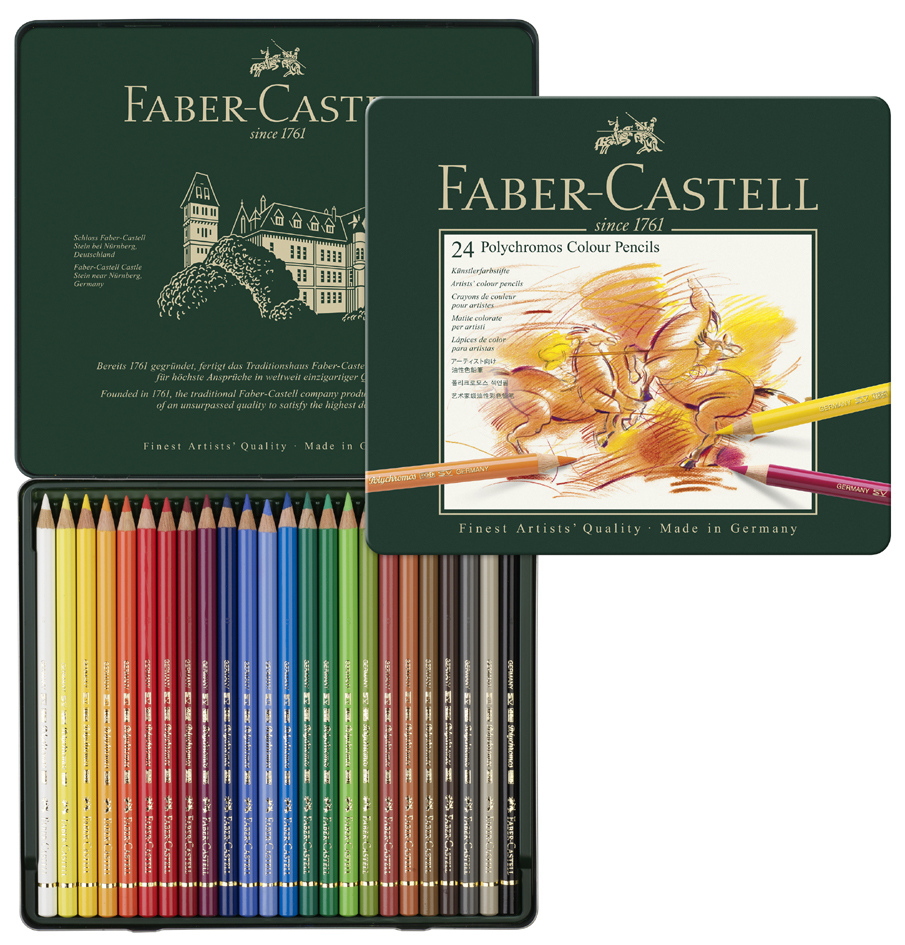 FABER-CASTELL Buntstifte POLYCHROMOS, 24er Metalletui von Faber-Castell