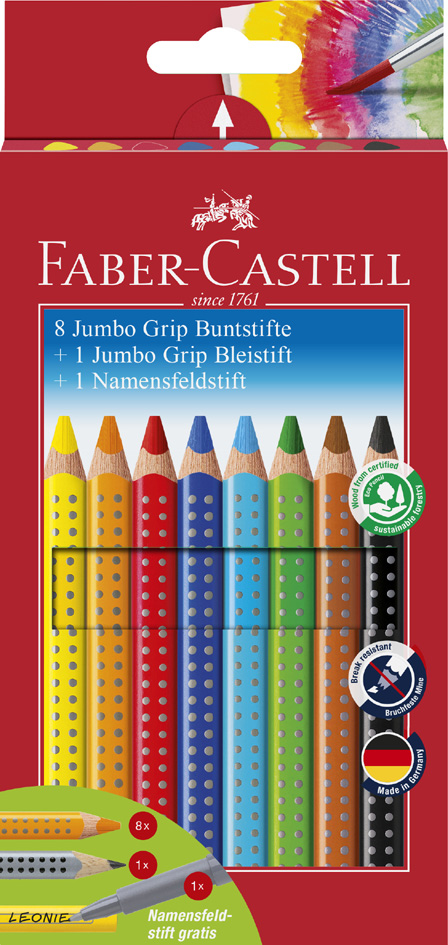 FABER-CASTELL Dreikant-Buntstifte Jumbo GRIP, Promoetui von Faber-Castell