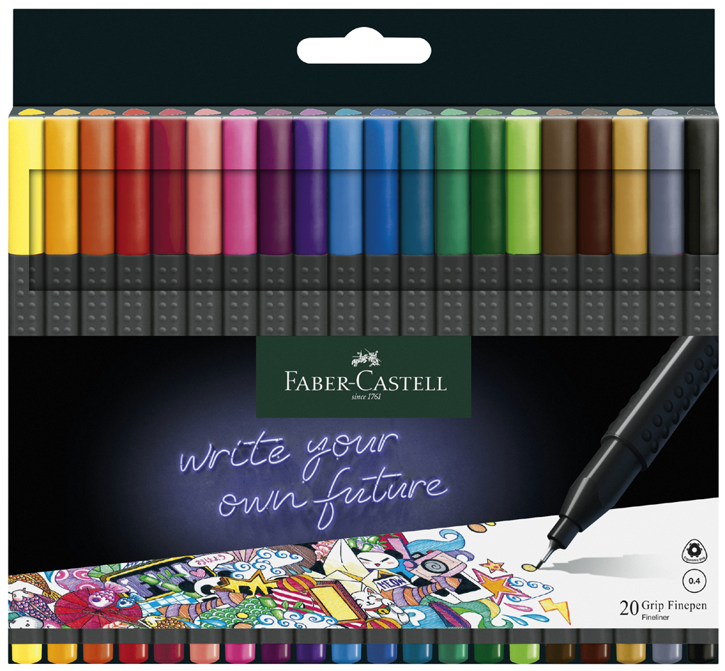 FABER-CASTELL Fineliner GRIP FINEPEN, 20er Kartonetui von Faber-Castell