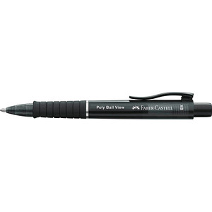 FABER-CASTELL Kugelschreiber Poly Ball View schwarz Schreibfarbe blau, 1 St. von Faber-Castell