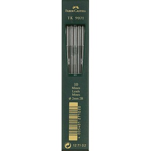 FABER-CASTELL TK 9071 Fallminen-Bleistiftminen schwarz 2B 2,0 mm, 10 St. von Faber-Castell