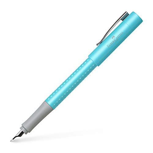 Faber Castell 140986 - Füller Grip Pearl Edition, Feder M, türkis, 1 Stück von Faber-Castell