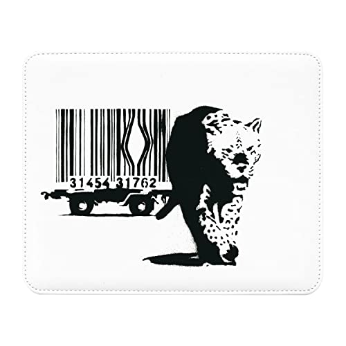 Fabulous Mauspad aus Kunstleder Banksy Leopard Pantere Barcode Käfig von Fabulous