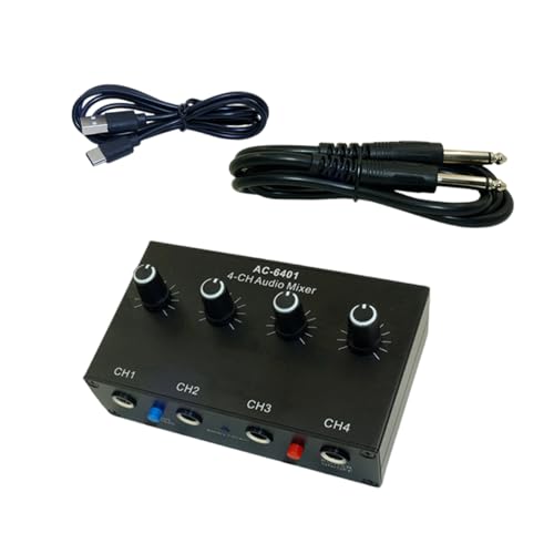 4-Kanal Low Noise Stereo Line Mixer Professional Sound Mixer Netzteil 5V Sound Mixer für Mikrofone Gitarren von FackLOxc