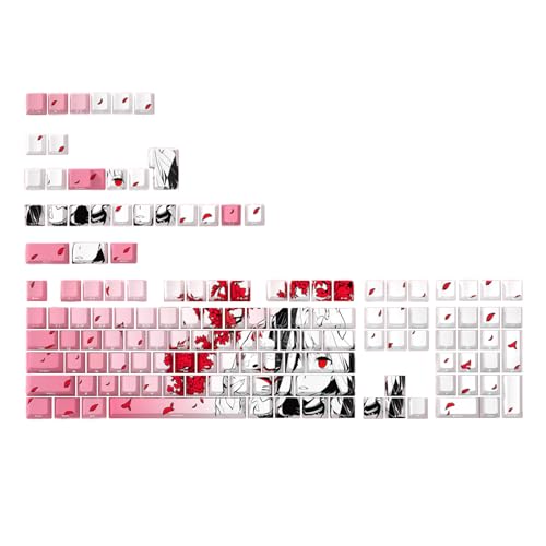 FackLOxc 136PCS Tastenkappen Mit Durchscheinender Anime Mädchen Motiv Seitengravur Hintergrundbeleuchtung Tastenkappe Für Mechanische Tastatur Komfortables Tippen von FackLOxc