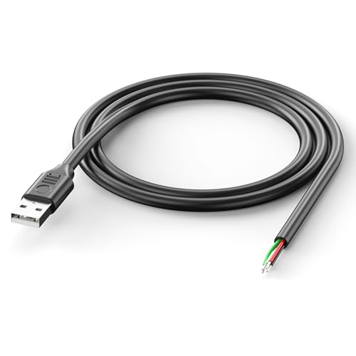 FackLOxc USB-Stecker-Datenkabel + 4-poliger Pigtail-Draht, einzelner Kopf, blanker Draht für USB-Tastatur-Lüfter-Verlängerungskabel von FackLOxc