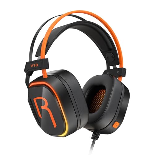 FackLOxc V10 Computer Gaming Headsets Kopfhörer Mit Berührbaren Volumes Kontrollieren Hautfreundliche Leder Und Atmungsaktiv von FackLOxc