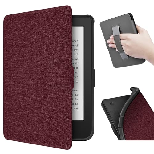 Schutzhülle für 15,2 cm (6 Zoll) große 2024 farbige Ereader-Stoffhülle mit Handschlaufen, automatischer Schlaf-/Wachmodus, mit Handschlaufen von FackLOxc