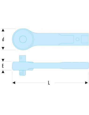 FACOM Antriebsvier Kant1/2 Zoll Länge 57 mm, 1 Stück, S.203E von Facom