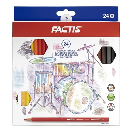 Box 24 sechseckige Buntstifte FACTIS® von Factis