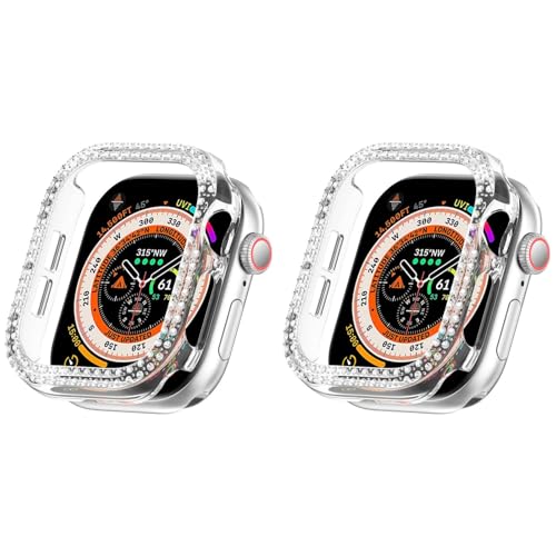 Glitzer Hülle Kompatibel mit Apple Watch Series 10 46mm, Hart PC Bumper Case Rundum Schutzhülle für Apple Watch Series 10 46mm (X: Klar/Klar) von Factorys