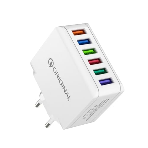 Schnellladeblock,Schnellladestein | Handy-Ladegerät | 6 USB-Anschlüsse, Handy-Ladegerät, Ladewürfelkopf, Ladeblock für Smartphone von Facynde