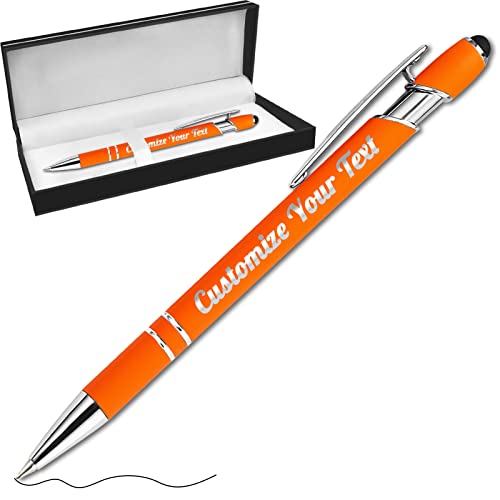 Fadace Up to 500 Pcs Personalised Pens Bulk Custom Customised Pen with Stylus Free Engraving Ballpoint Pens Set with Your Name Text for Business Women Men Graduation Wedding Gift von Fadace