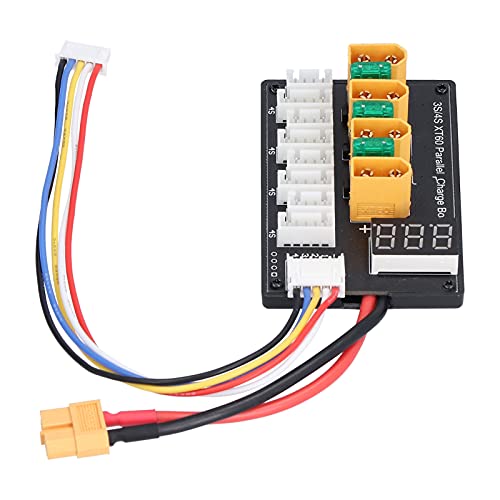 3S/4S XT60 20A-Zyklusanzeige-Spannungs-Parallelplatine für die Meisten Balance-Ladegeräte mit Bananenstecker. Bis zu 4 Identische Wiederaufladbare Batterien Können Gleichzeitig von Fafeicy