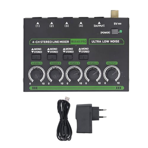 4-Kanal-Akustikmischer, Stereo-Soundmischer, Rauscharmer Audiomischer Typ C DC 5 V für und Mischung (Fafeicy4ogwp9mv03-12) von Fafeicy