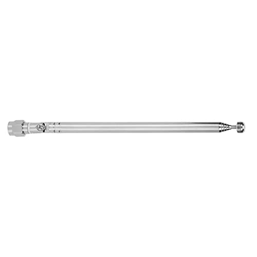 6 Abschnitte Teleskopantenne aus Silberlegierung, Antennenantenne, SMA-Stecker, Antennen-Teleskopantenne, Radio-TV-Antennen, DVB-T-Radioscanner für Funkkommunikation von Fafeicy