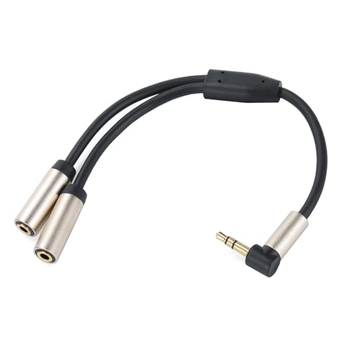 Fahoujs Kopfhörer-Splitter für Computer, 3,5-mm-Stecker auf 2 doppelte 3,5-mm-Buchsen, Y-Splitterkabel, Smartphone-Kopfhörer-Adapter von Fahoujs