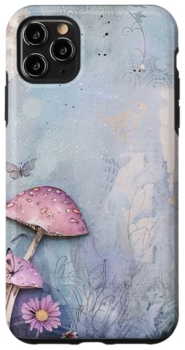 Hülle für iPhone 11 Pro Max Moonlit Fairy Garden Junk-Journal, Mondpilz, Violett/Blau von Fairy Garden Glam Brooklyn