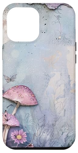 Hülle für iPhone 12 Pro Max Moonlit Fairy Garden Junk-Journal, Mondpilz, Violett/Blau von Fairy Garden Glam Brooklyn