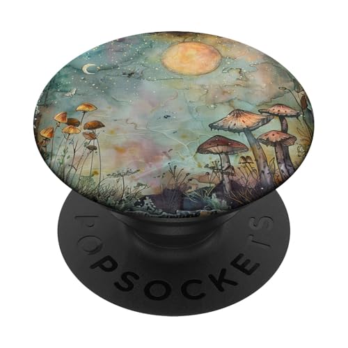 Moonlit Fairy Garden Junk Journal, Muster: Mondpilz, Blau PopSockets mit austauschbarem PopGrip von Fairy Garden Glam Brooklyn