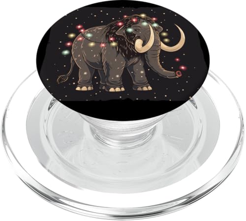 Bunte Lichterkette mit Mammut für eine gemütliche Jahreszeit PopSockets PopGrip für MagSafe von Fairy Lights Mammoth