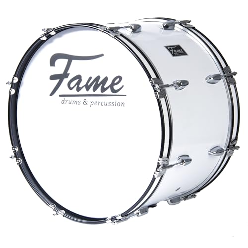 Fame Marching Bass Drum, 24"x12", Leicht, Hochwertig, mit Tragegurt & Beater, 7-Lagen Lindenholz Kessel, Schaumstoff-Dämpfringe, inklusive Stimmschlüssel, Ideal für Einsteiger" von Fame