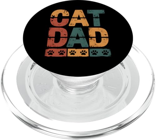 Katze Papa Vintage Retro Katzenliebhaber Papa Vatertagsgeschenk PopSockets PopGrip für MagSafe von Family 365