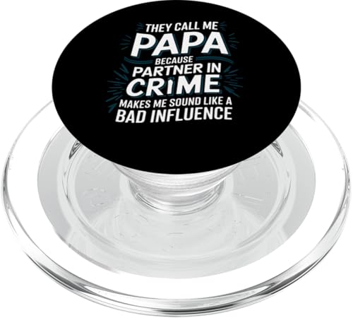 Papa Partner In Crime Lustiges Vatertagsgeschenk PopSockets PopGrip für MagSafe von Family 365