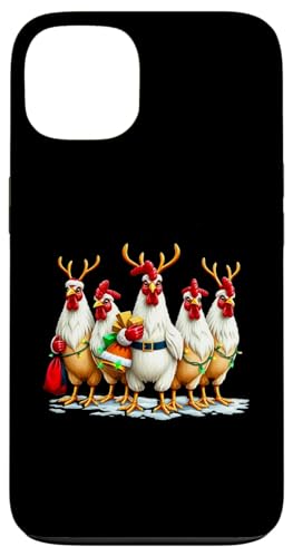 Hülle für iPhone 13 Huhn Weihnachtsbeleuchtung Bauernhof Tier Lustig Xmas Urlaub von Family Chicken Christmas Lights Xmas Holiday