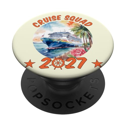 Cruise Squad 2027 Familienurlaub-Abenteuer-Kreuzfahrt PopSockets Klebender PopGrip von Family Cruise Time Adventures Cruise Ship Apparel