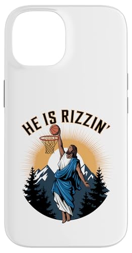 Hülle für iPhone 14 He Is Rizzin Jesus Shirt Ostern Tag Basketball Herren Damen von Family Easter Outfits Boy Girl Clothes Kids Gifts