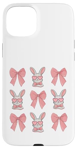 Hülle für iPhone 15 Plus Häschen Rosa Schleife Happy Easter Shirt Kokette Hase Herren Damen von Family Easter Outfits Boy Girl Clothes Kids Gifts