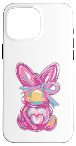 Hülle für iPhone 16 Pro Max Osterschleife Girly Ästhetisches Kokettband Häschen Pinselstrich von Family Easter Outfits Boy Girl Clothes Kids Gifts